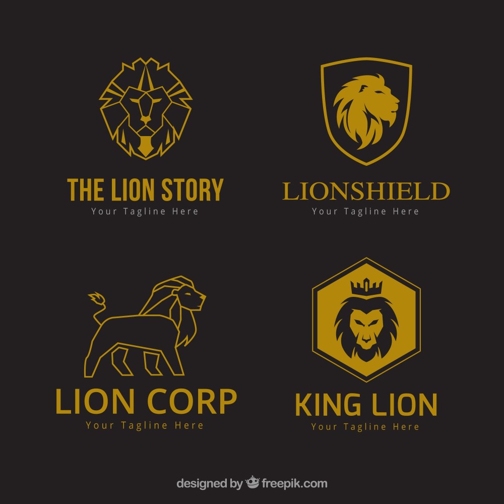 Lion logos, corporate style