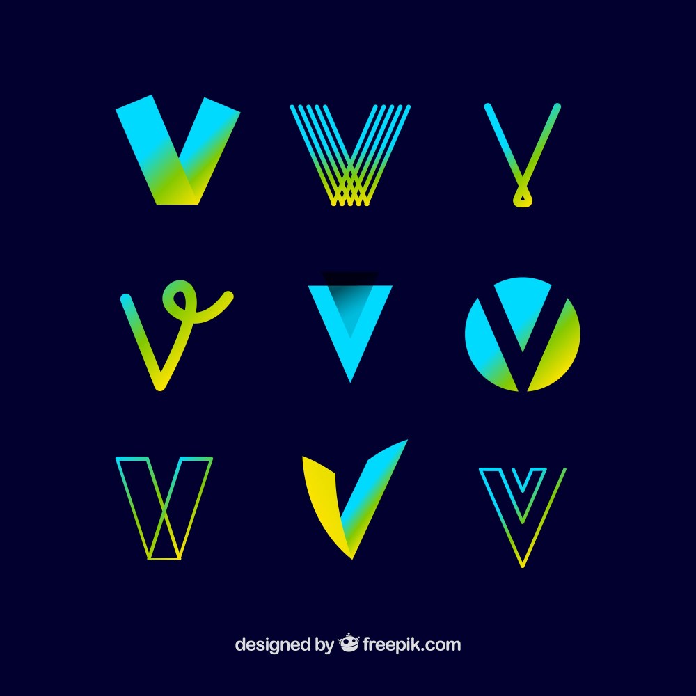 Logo letter v template collection