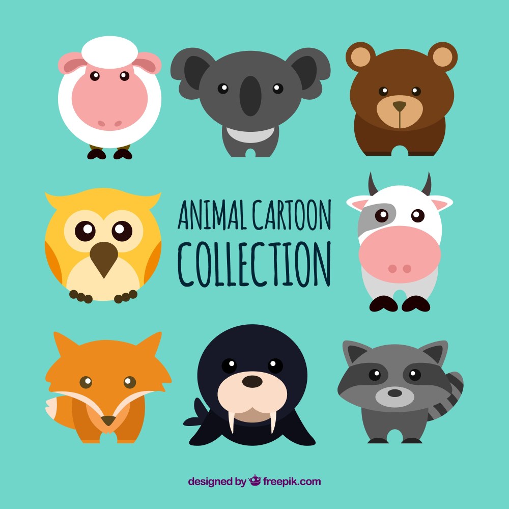 Lovely animal collection with cartoon style