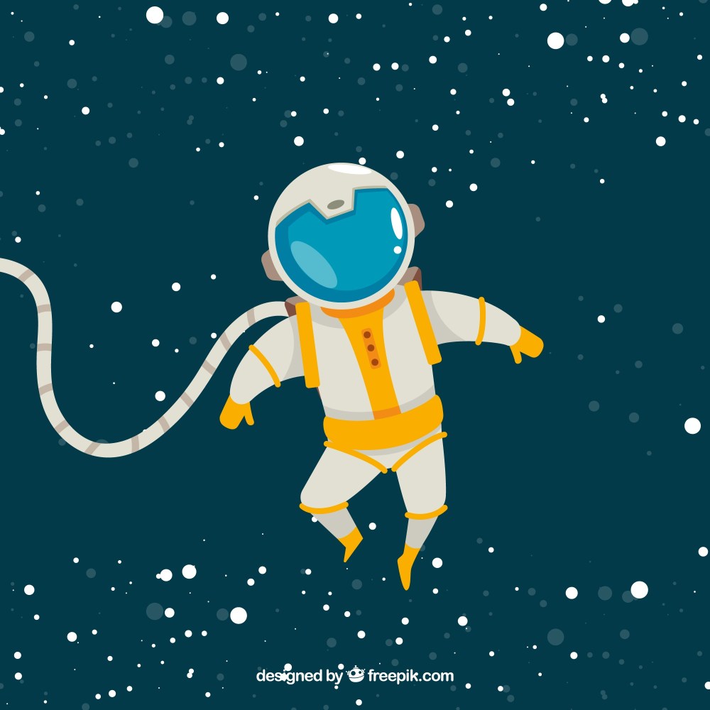 Lovely astronaut character with flat design