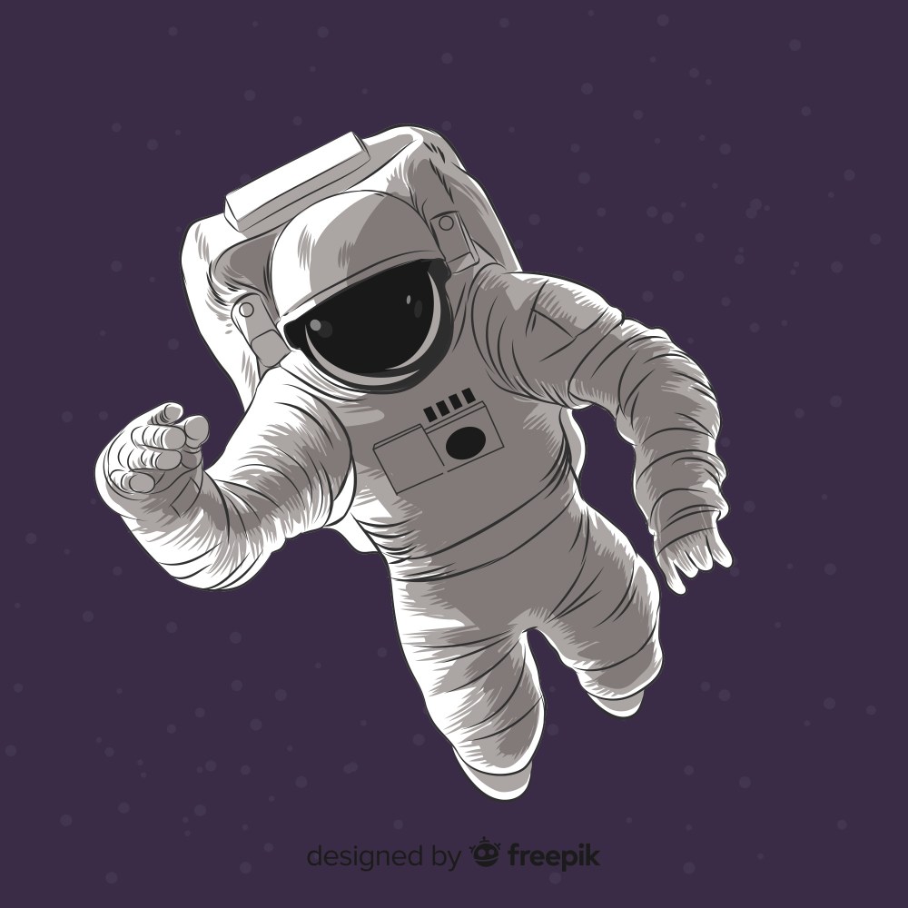 Lovely hand drawn astronaut character