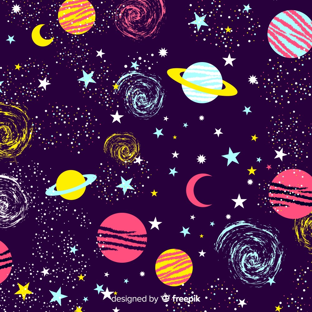 Lovely hand drawn galaxy background