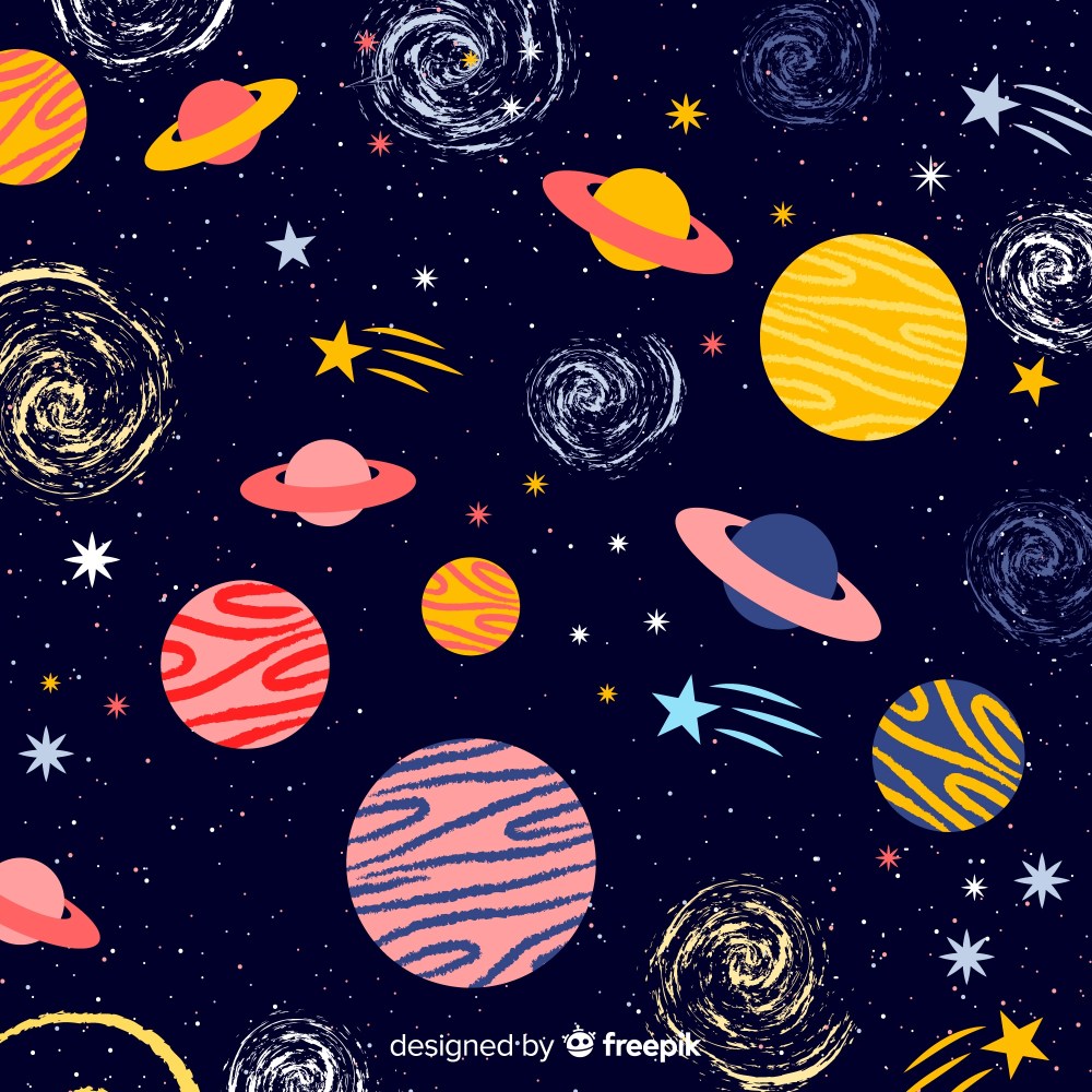 Lovely hand drawn galaxy background
