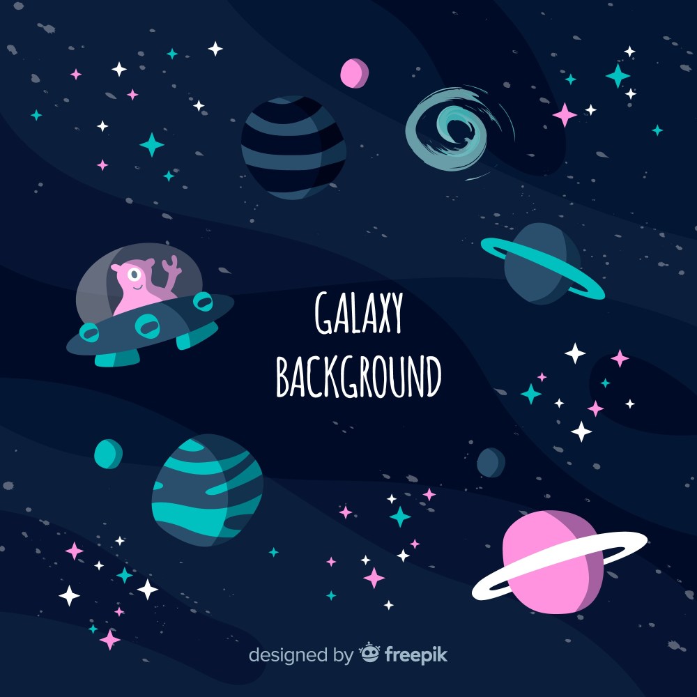 Lovely hand drawn galaxy background