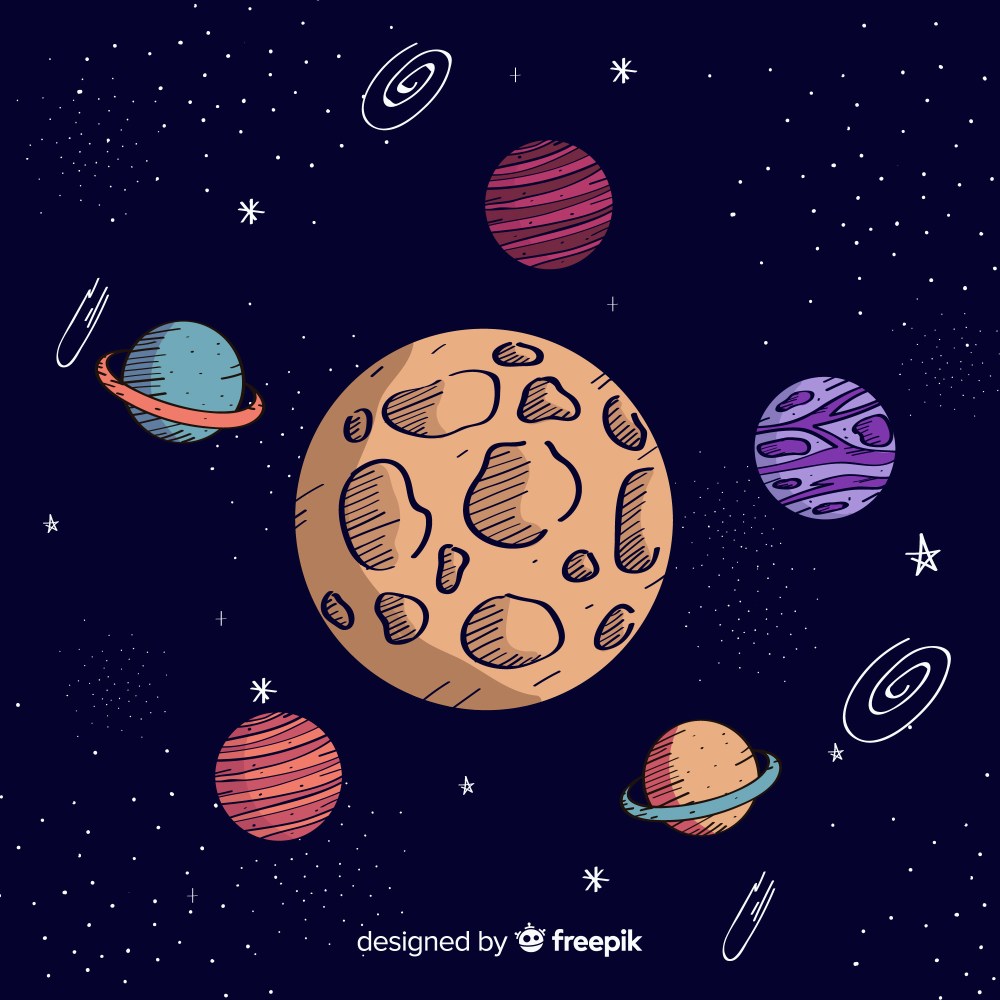 Lovely hand drawn galaxy background