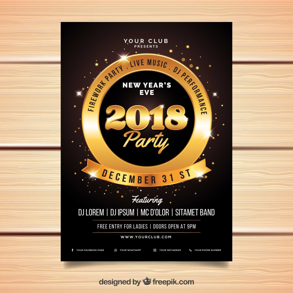 Luxury new year flyer template