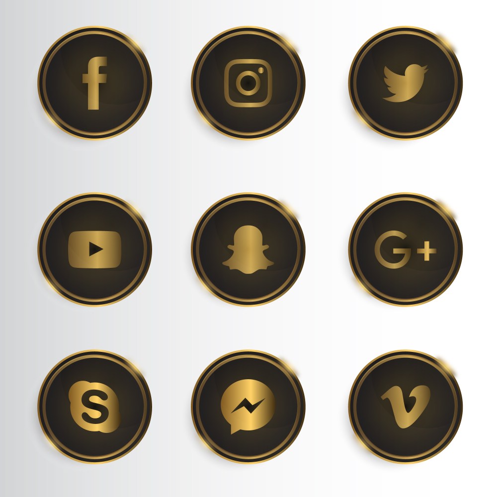 Luxury social media icon collection