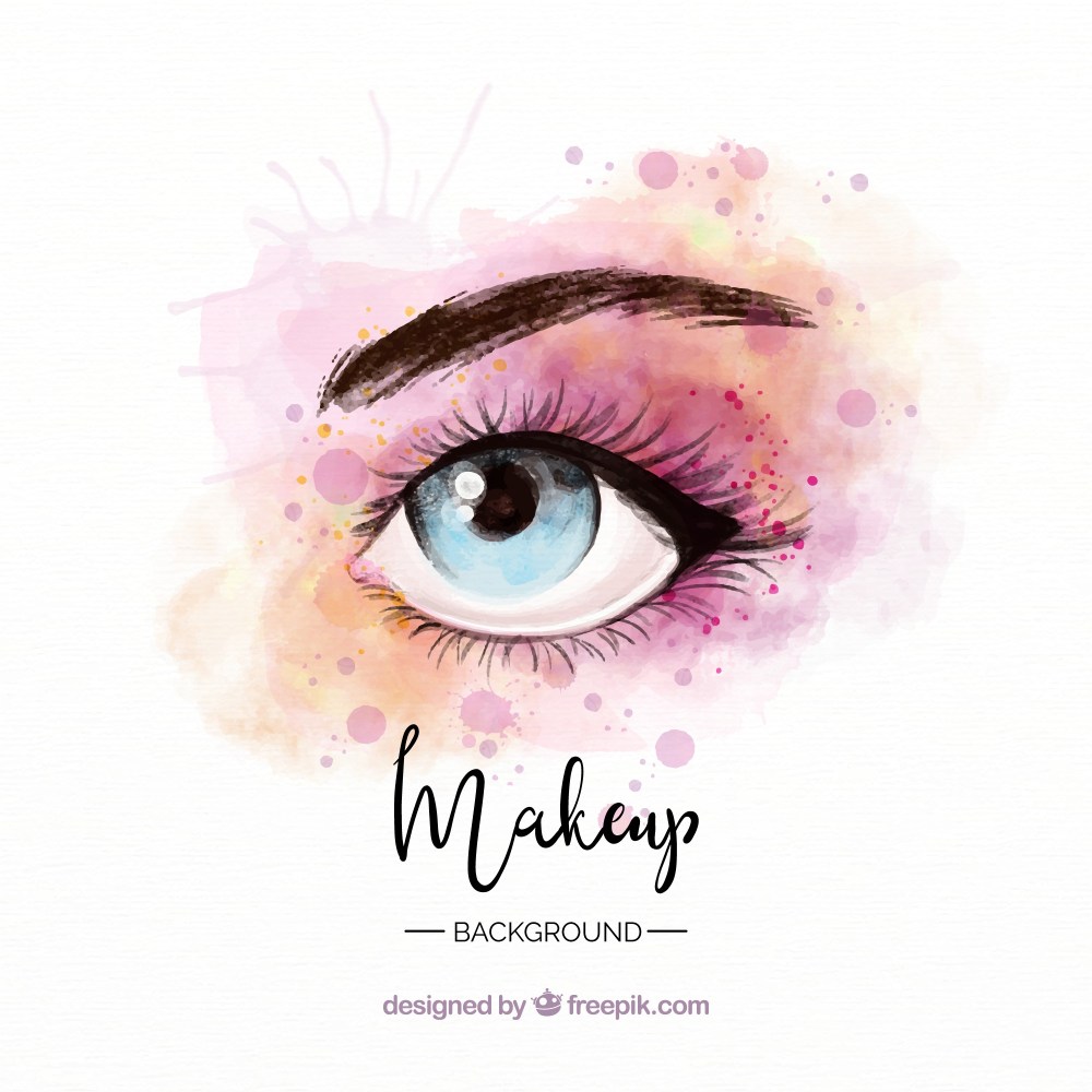 Make up background with watercolor eye