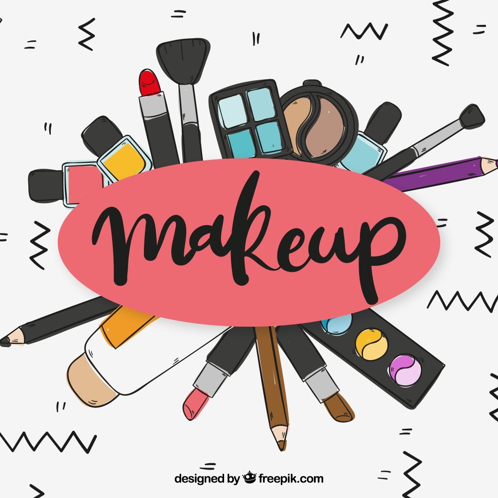 Makeup accessories background