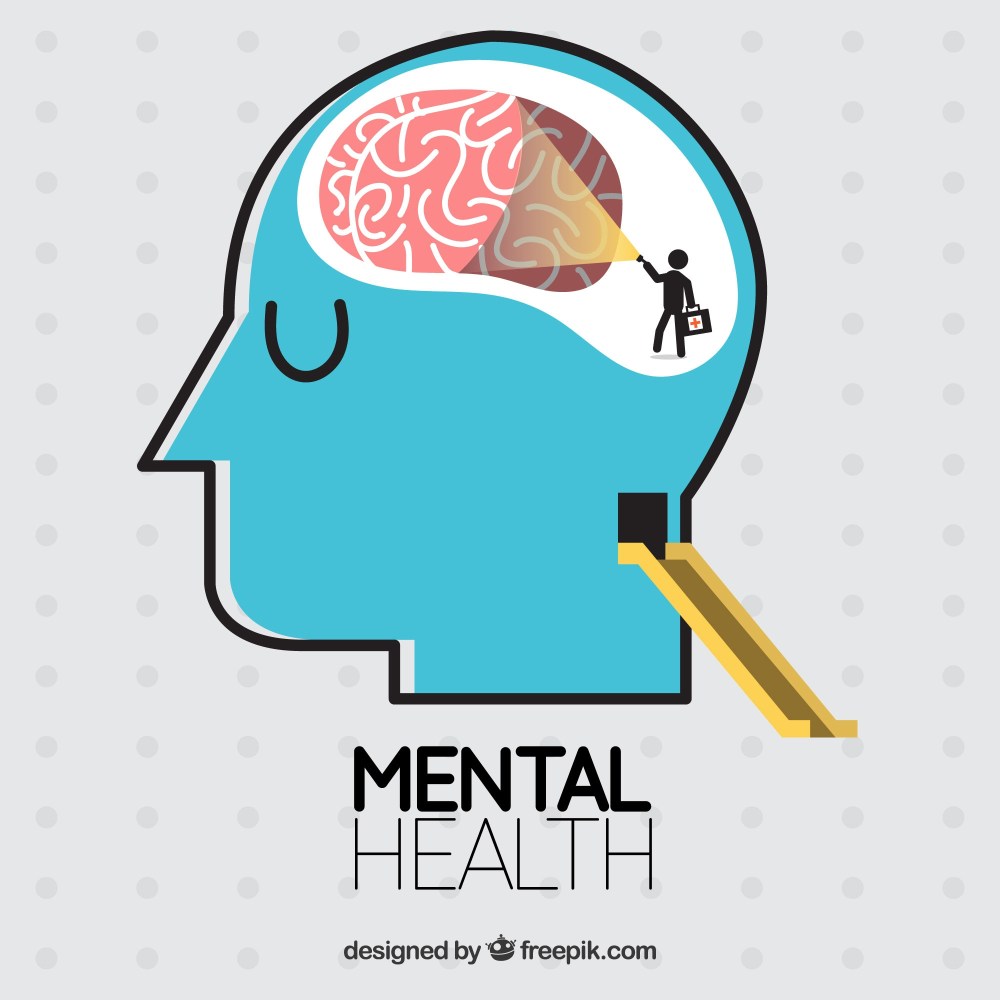 Mental health composition with flat design