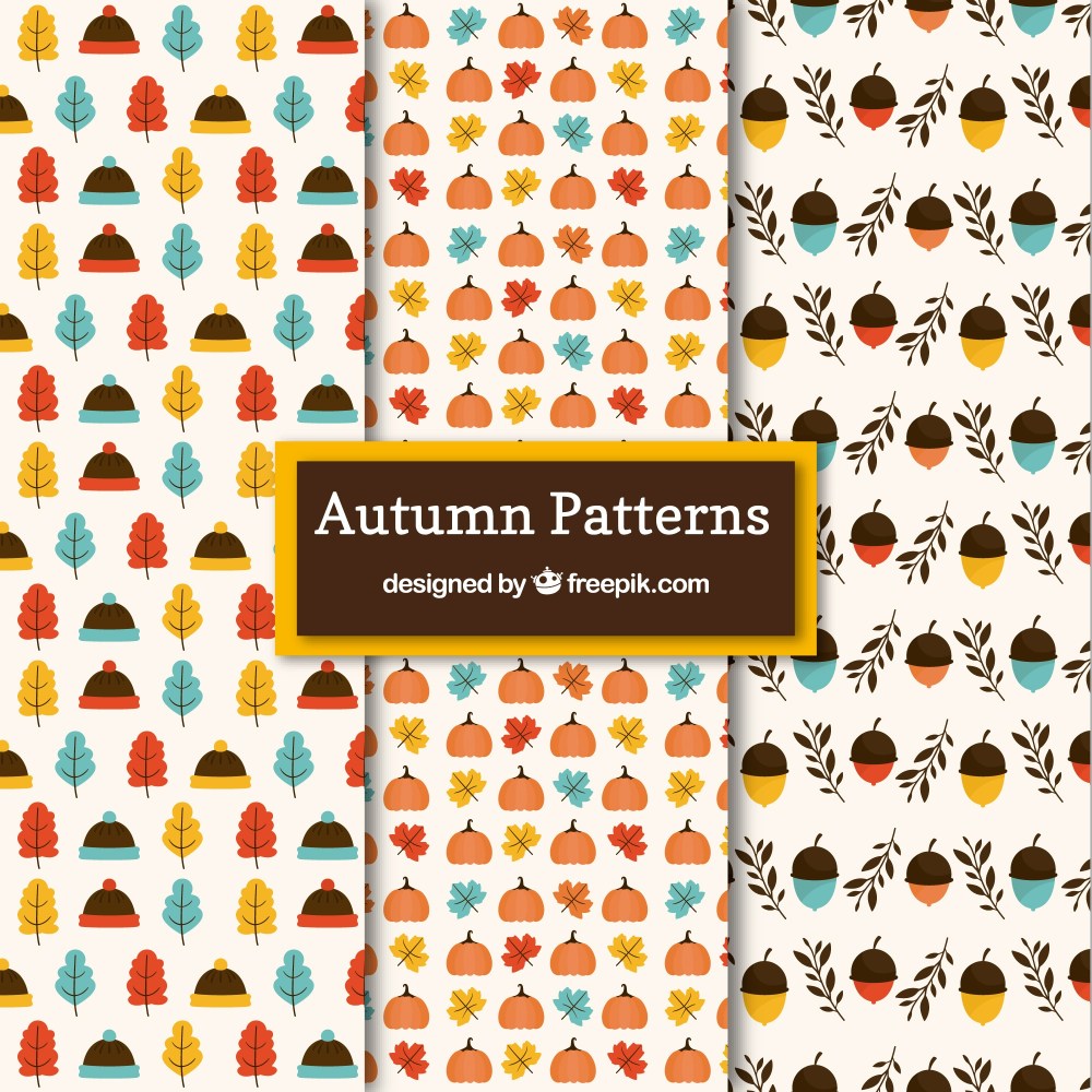 Modern autumn pattern collection