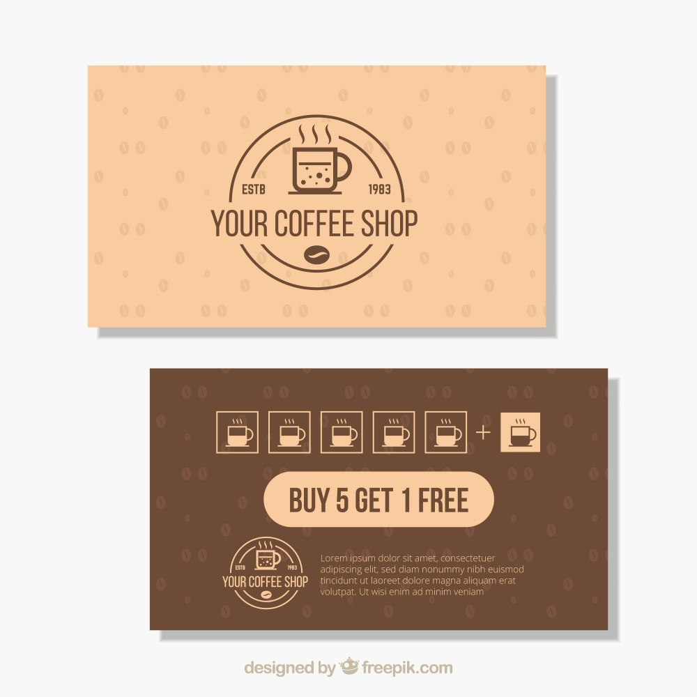 Modern coffee shop loyalty card template