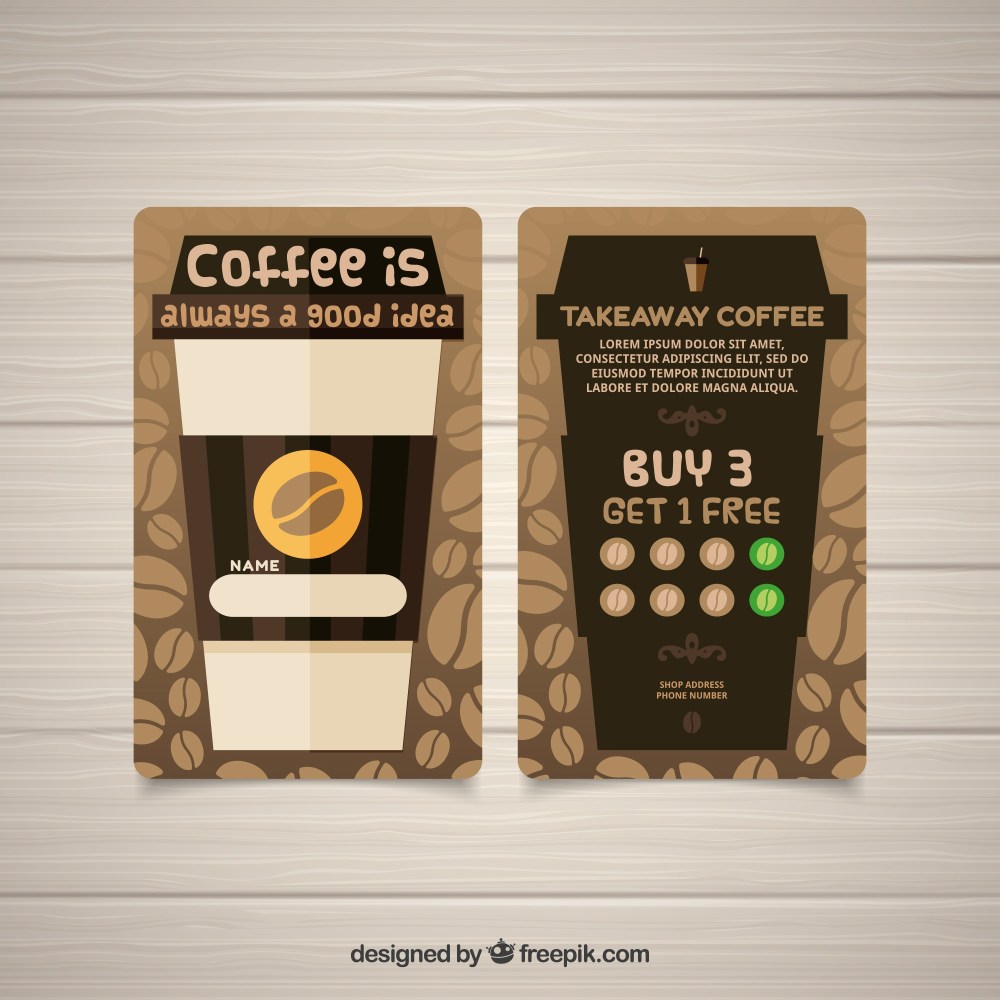 Modern coffee shop loyalty card template