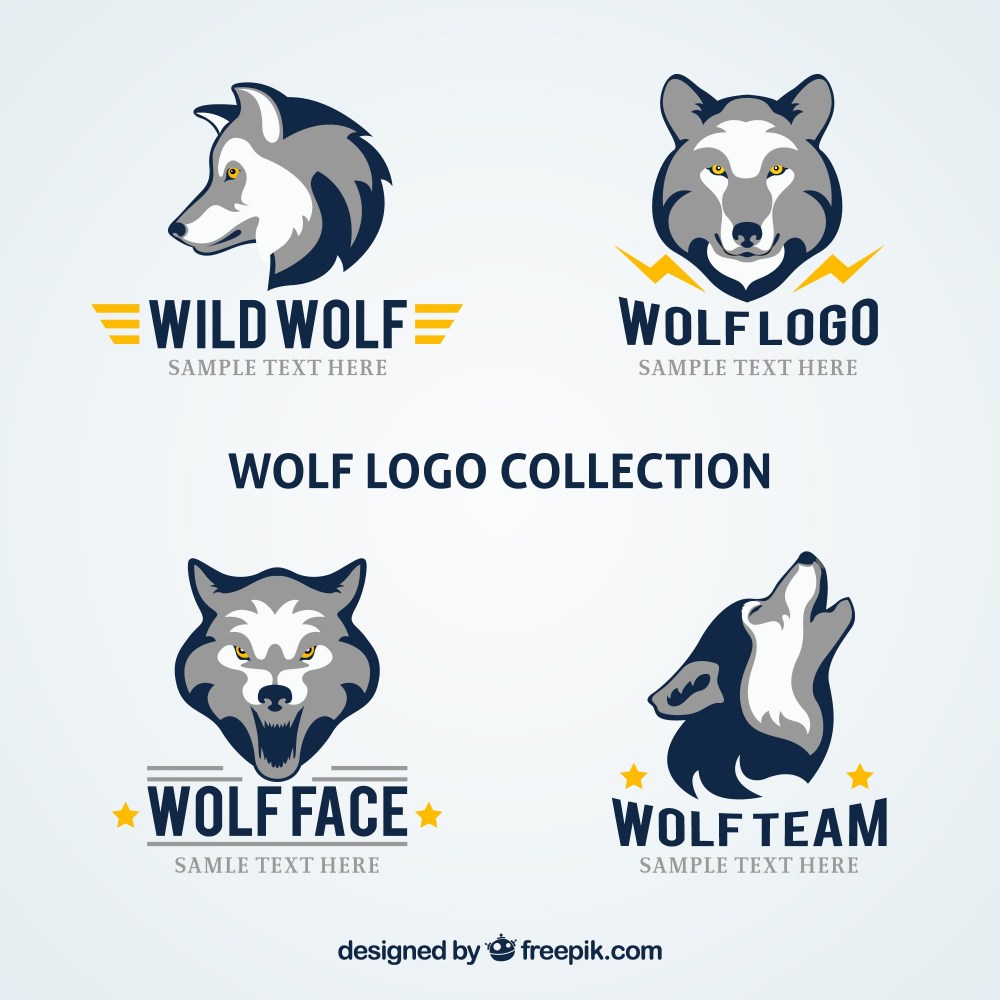Modern company wolf logo collection