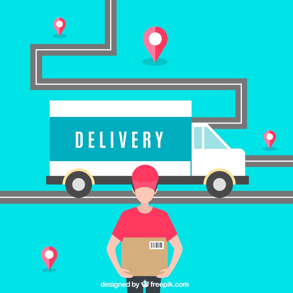 Modern delivery concept with flat design