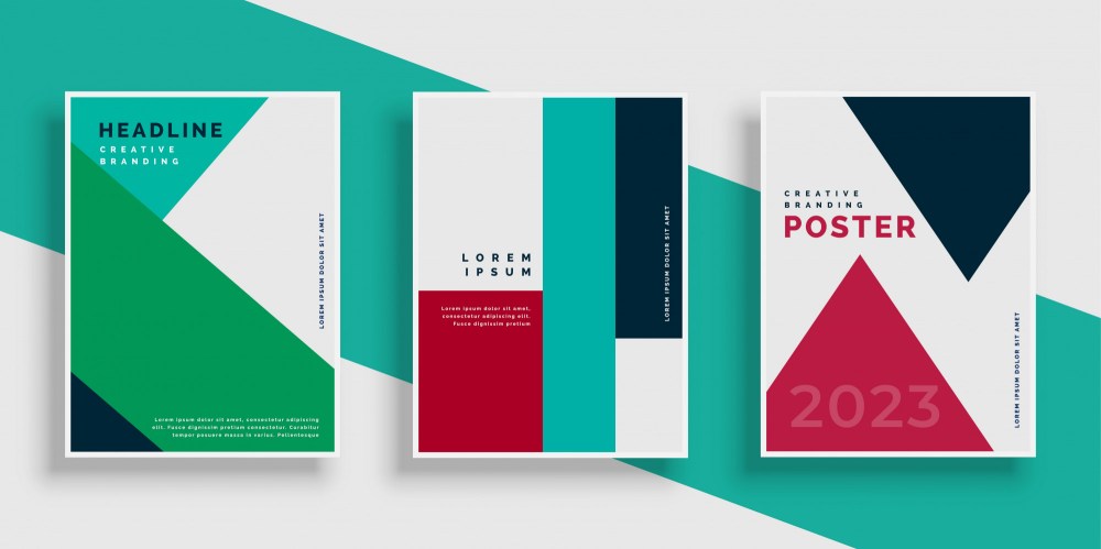 Modern geometric cover design template set