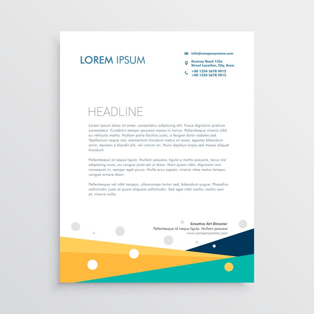 modern geometric letterhead template design