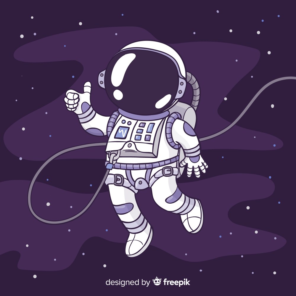 Modern hand drawn astronaut character