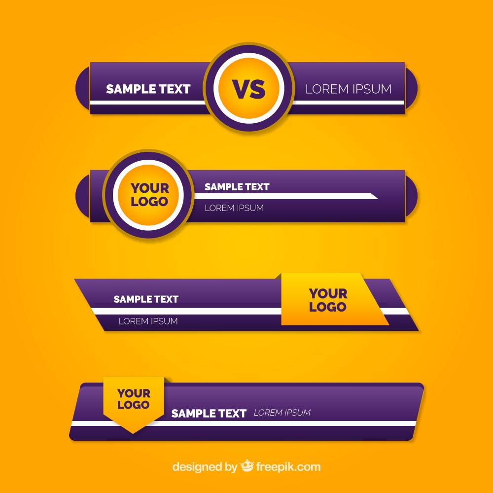 Modern lower third with logos pack