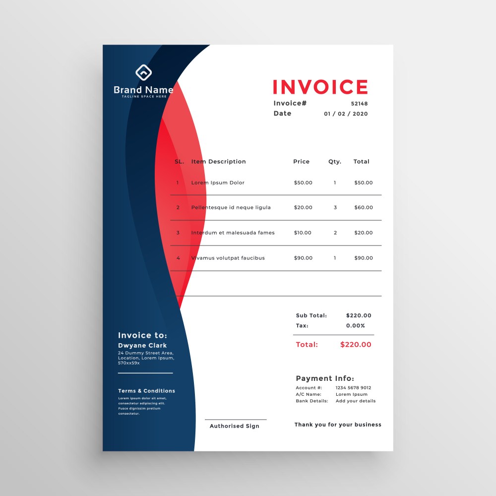 modern professional invoice template design