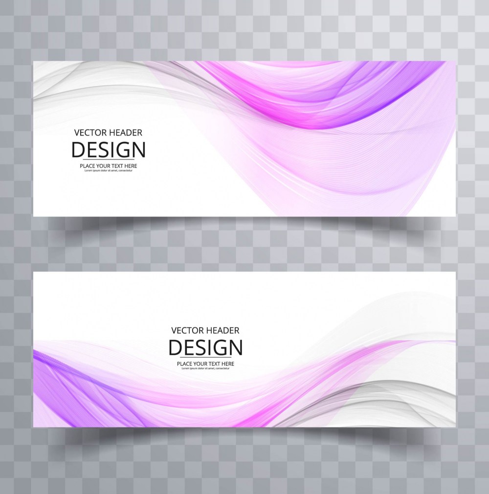 Modern purple wavy banners