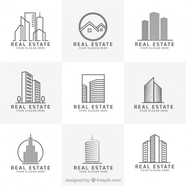 Modern real estate logo collection
