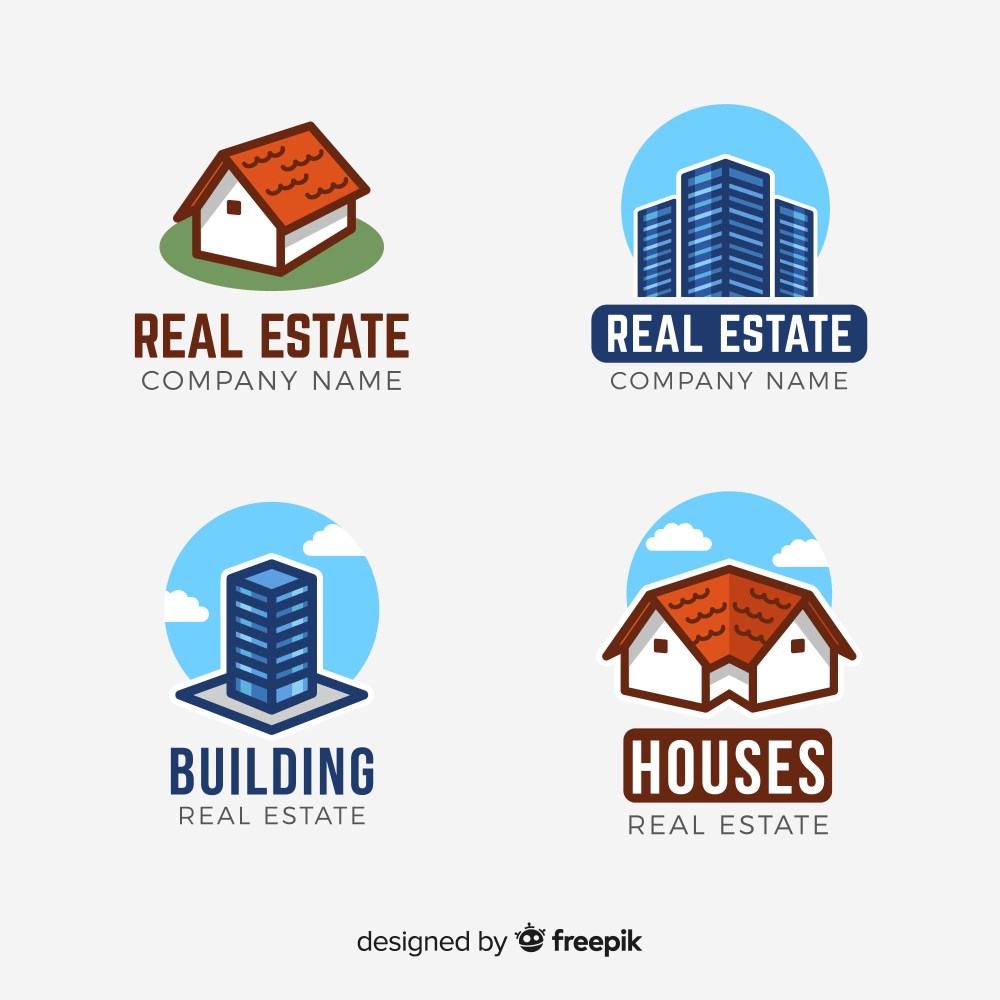 Modern real estate logo collection