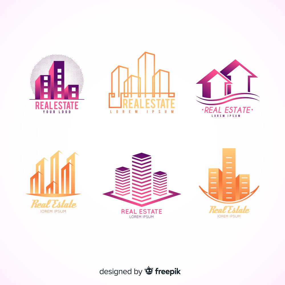 Modern real estate logo collection