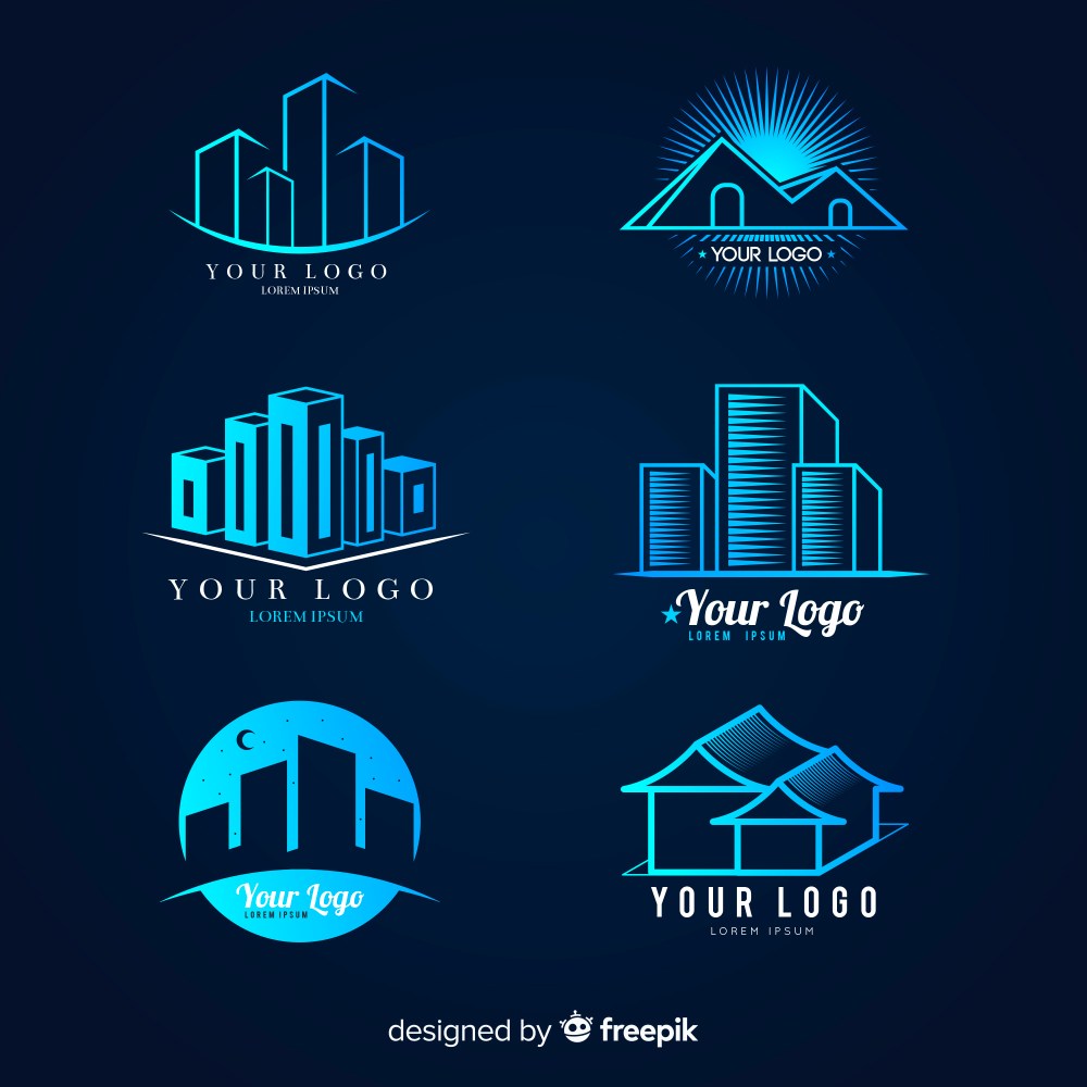 Modern real estate logo collection