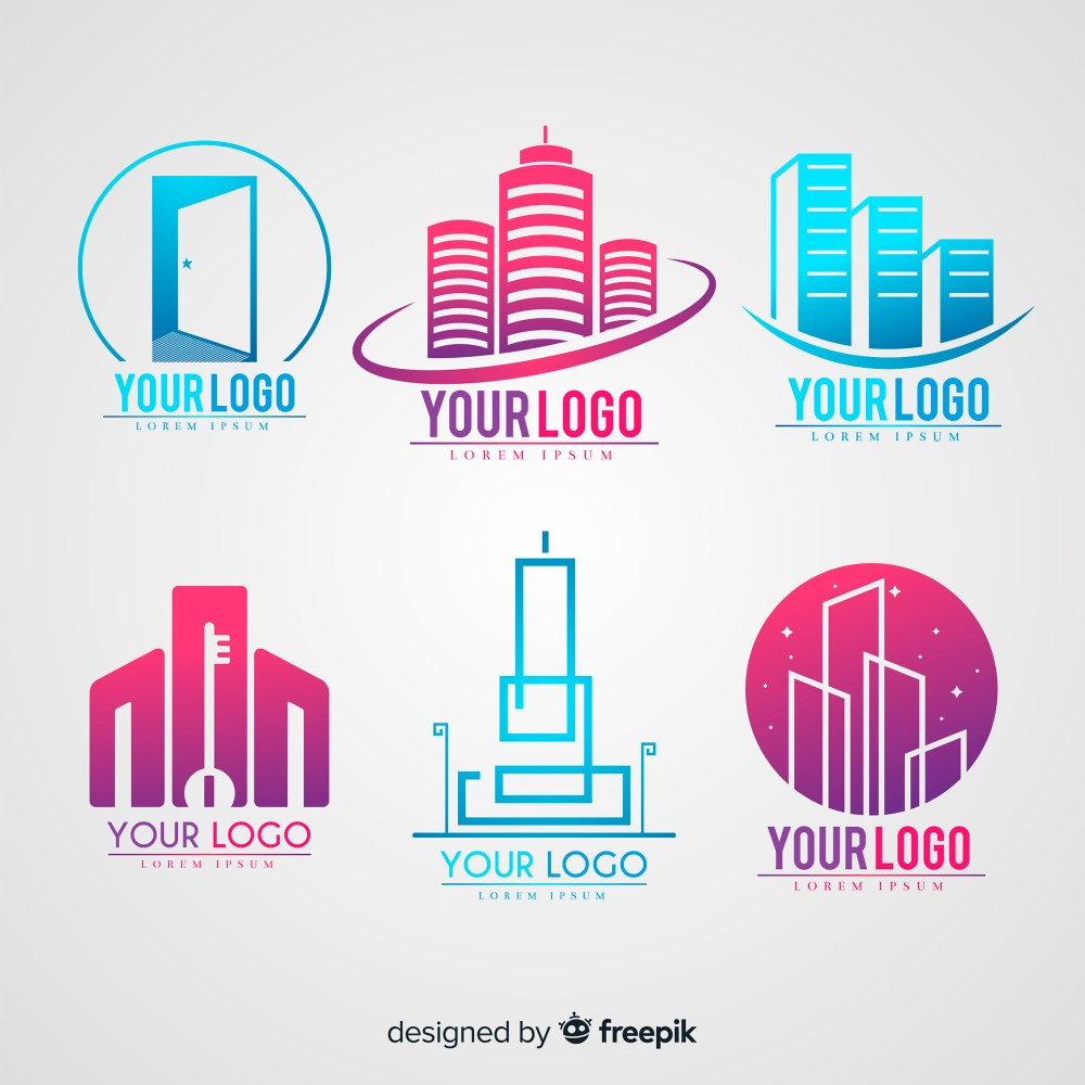 Modern real estate logo collection