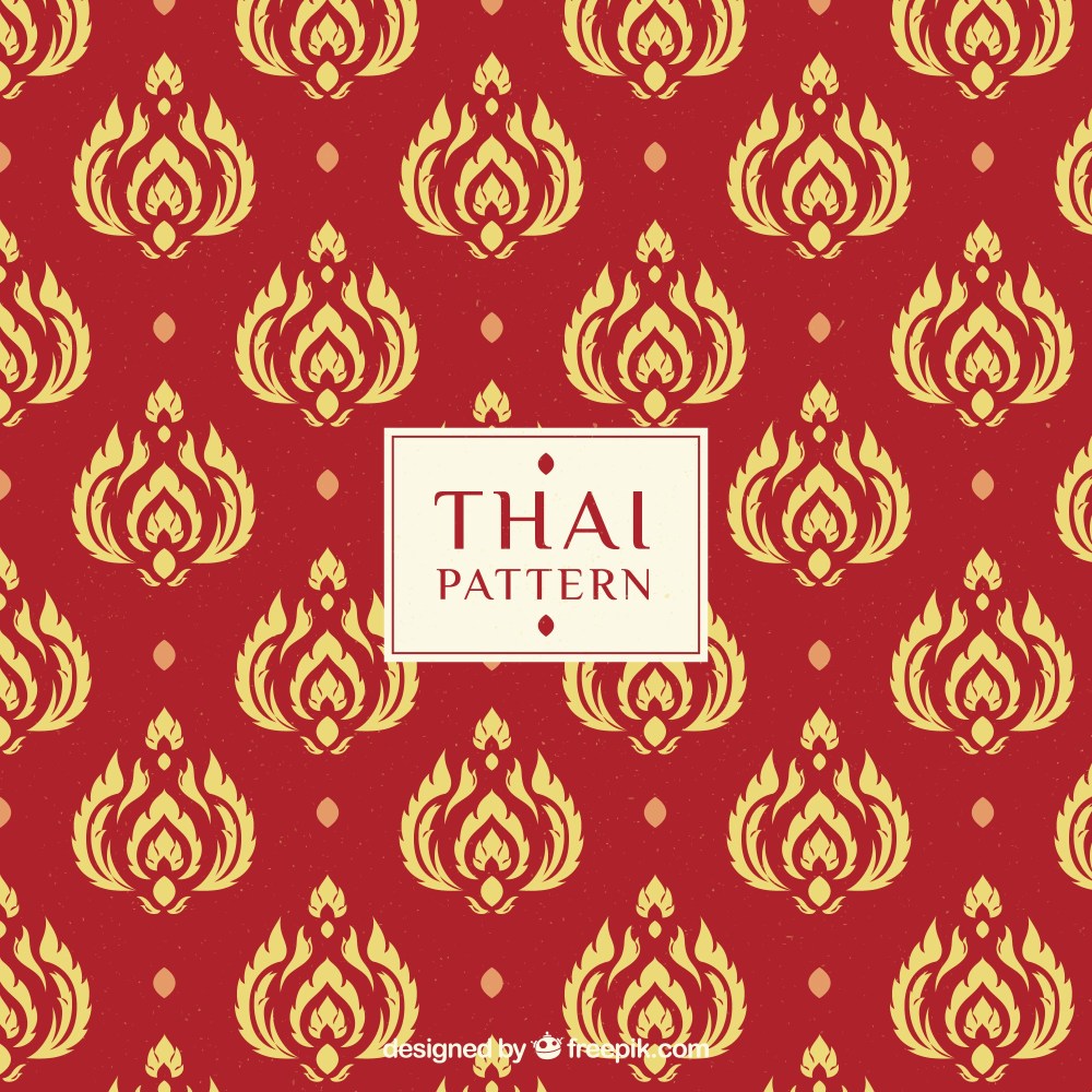 Modern red thai pattern