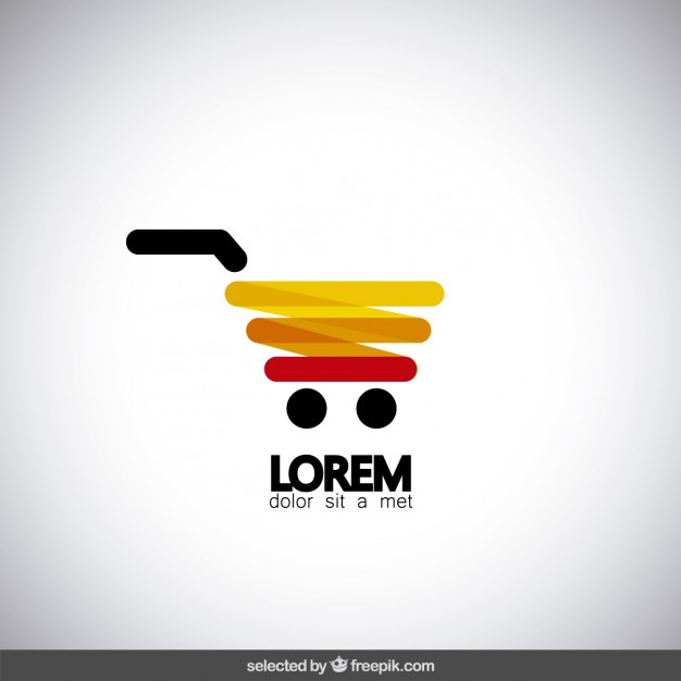Modern shopping cart logo