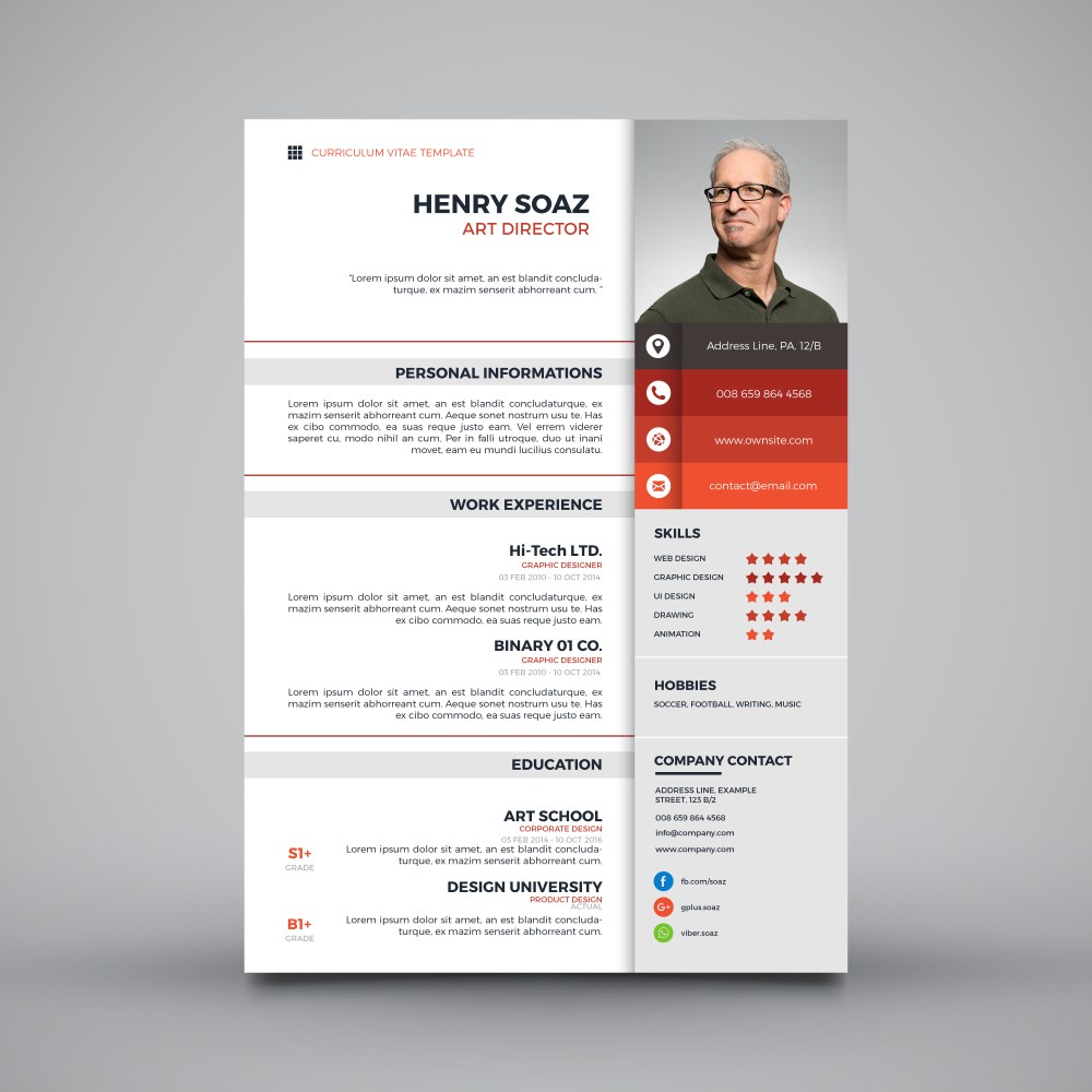 Modern simple template for curriculum