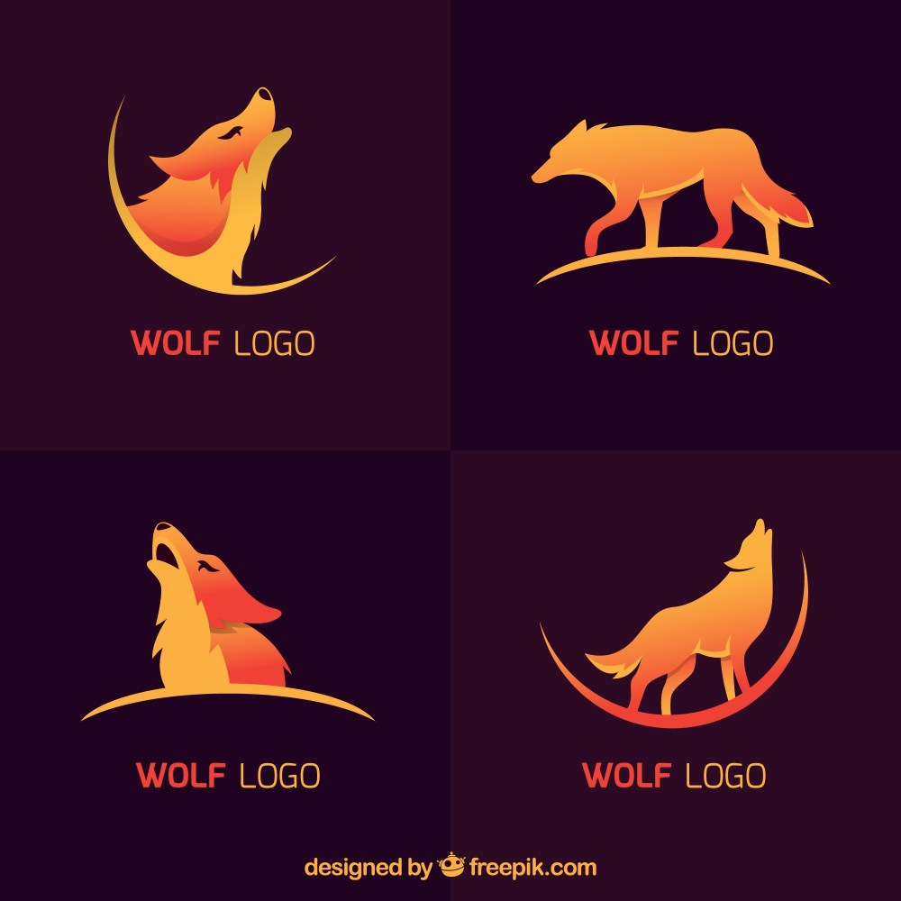 Modern wolf logo collection