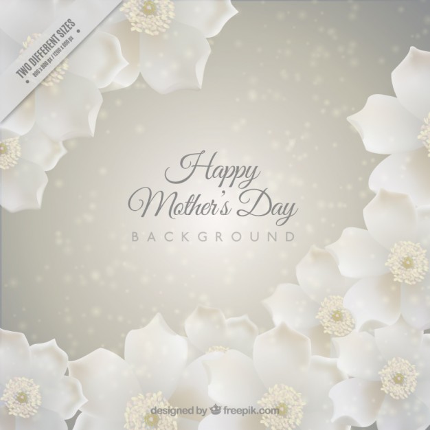 Mother's day background with white flowers