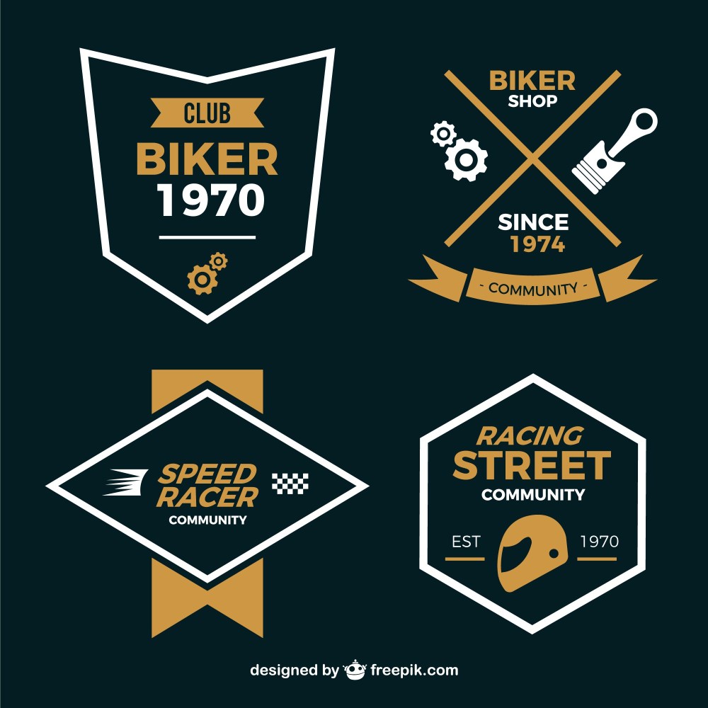 Motorcycle badges minimal style