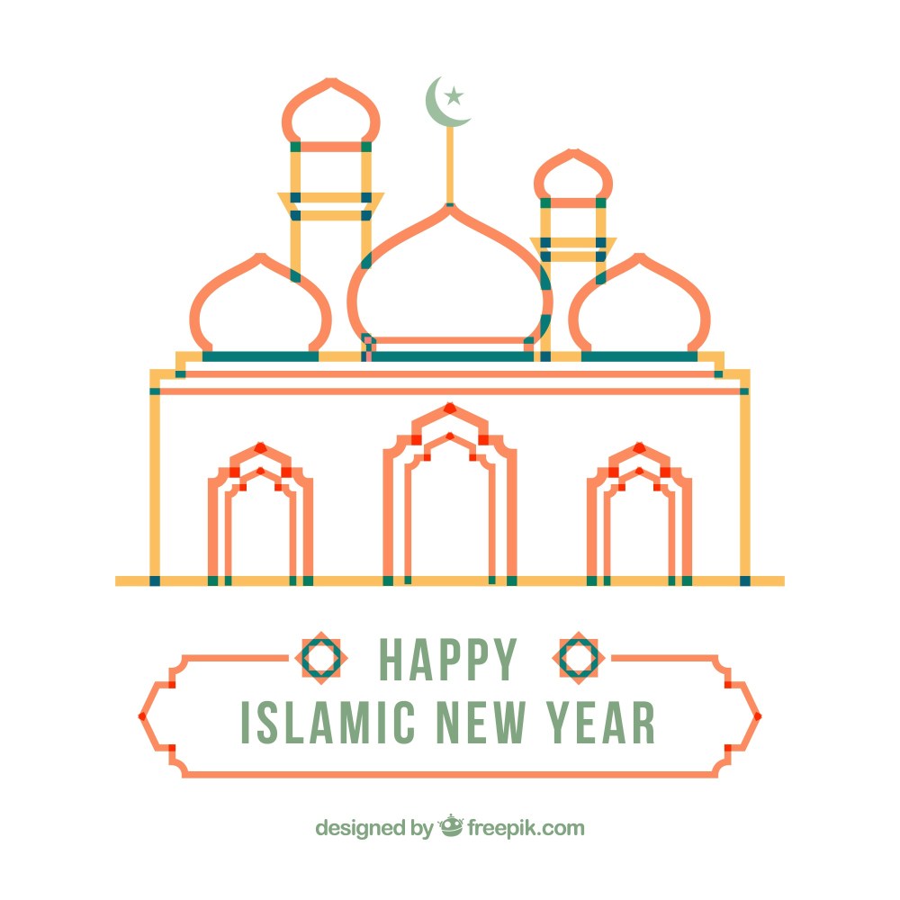 Muharram abstract background with mosque
