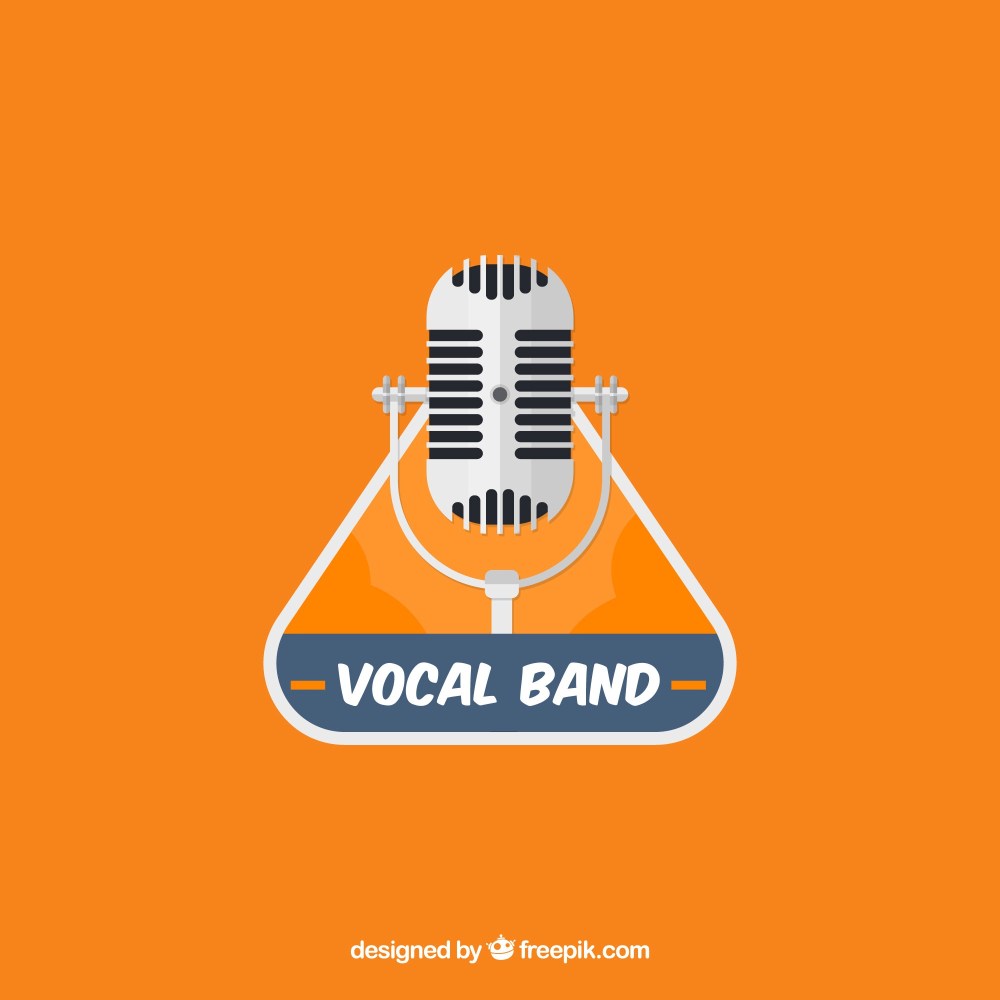 Music logo with microphone