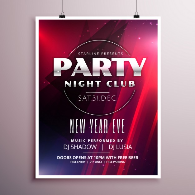 New year's eve party poster template