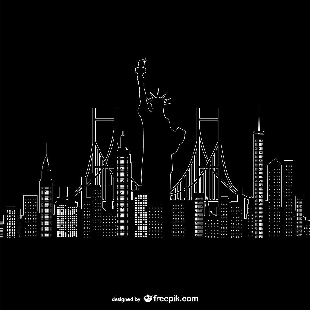 New York night time vector