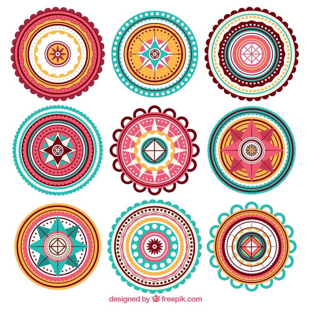 Nine beautiful mandalas