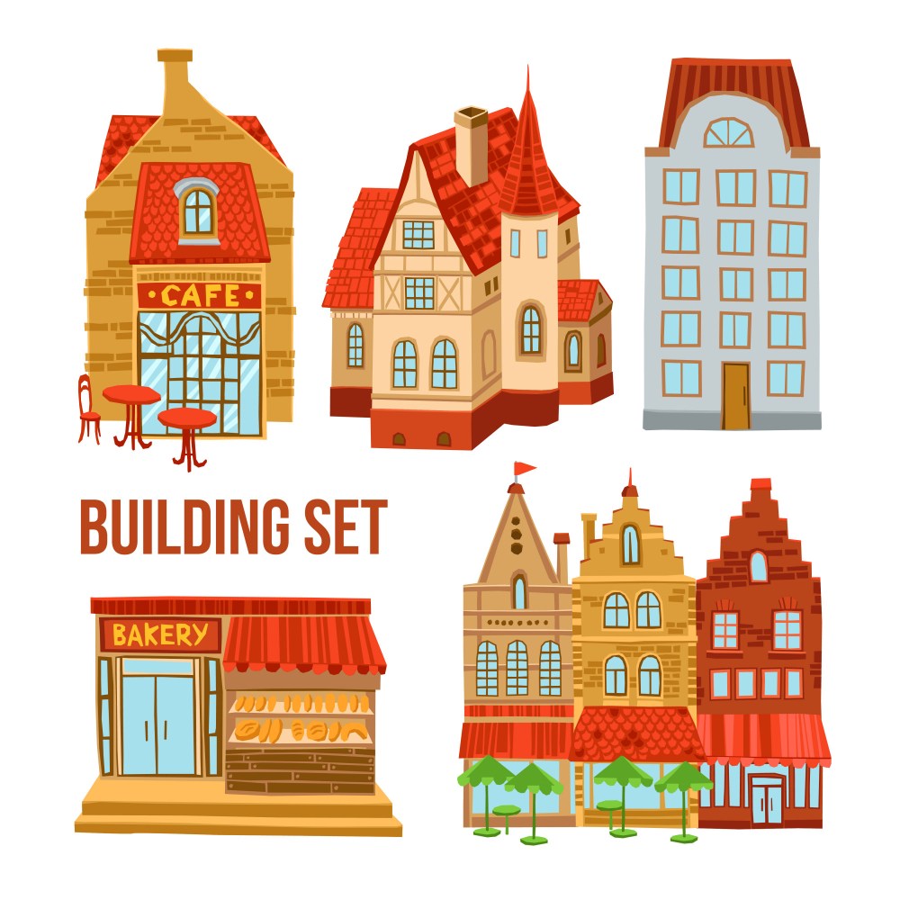 Old Town Buildings Set