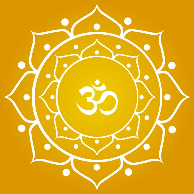 Om Symbol On Ornamental Flower