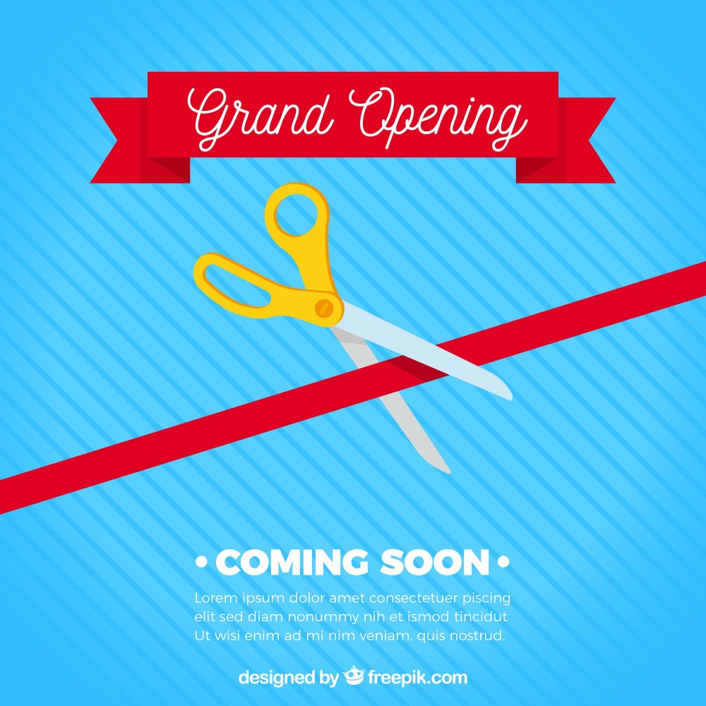 Opening soon background in flat style