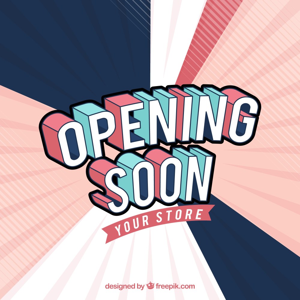 Opening soon background with typography