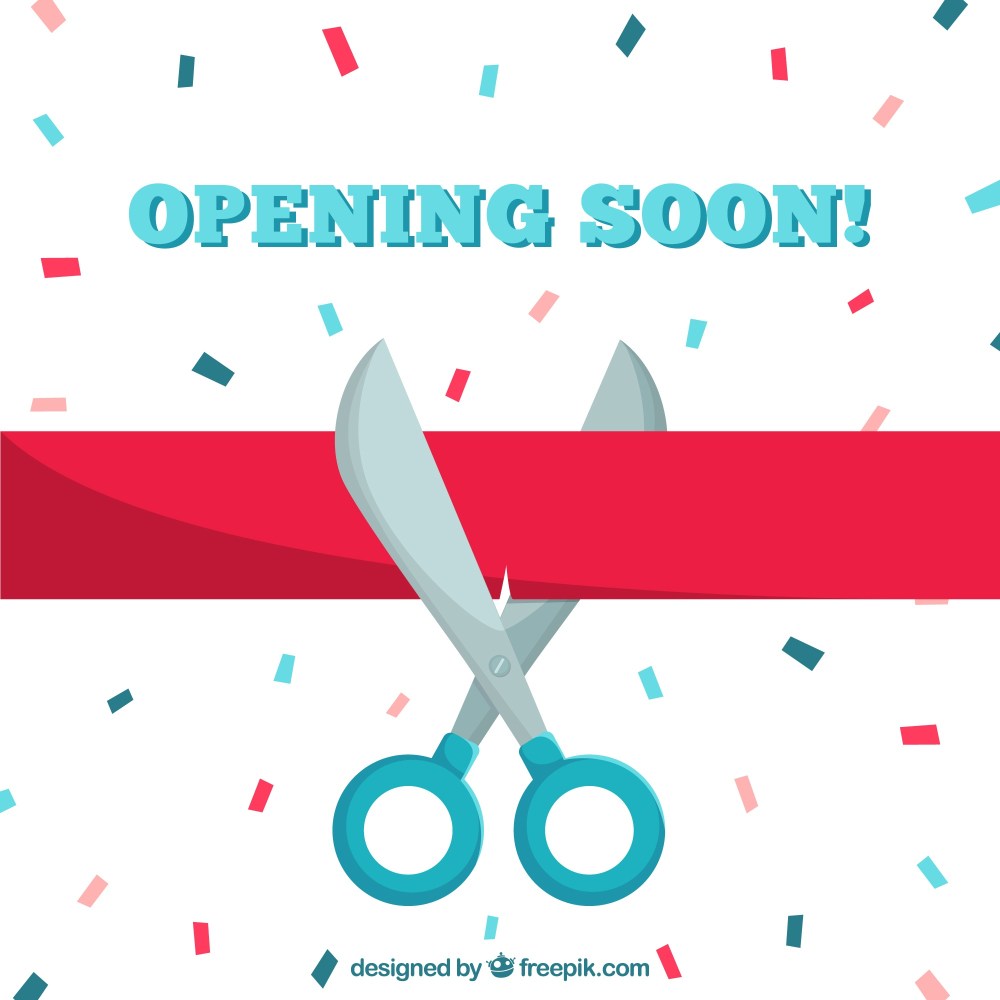 Opening soon background with typography