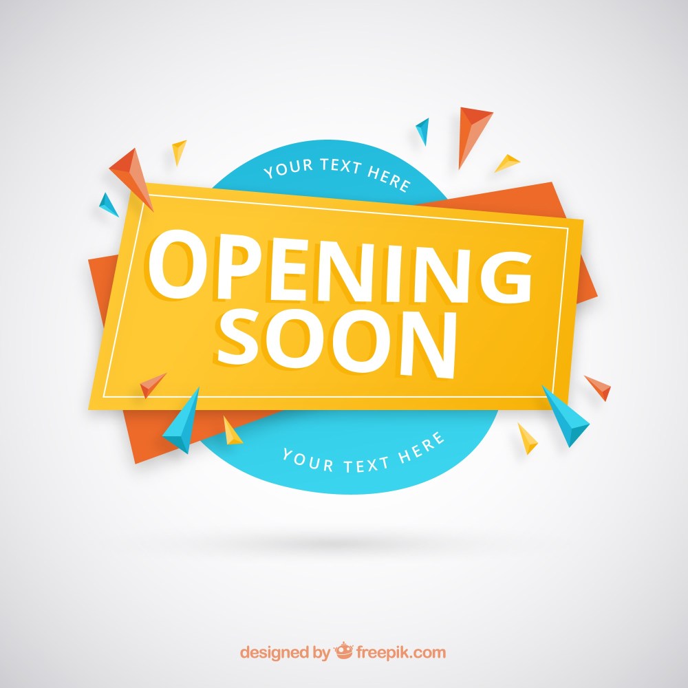 Opnening soon composition with flat design