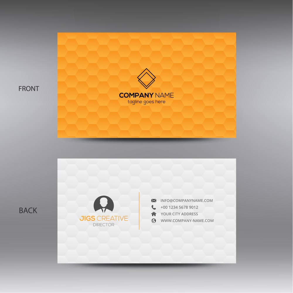 Orange and white business card