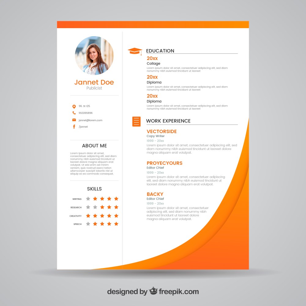 Orange cv concept