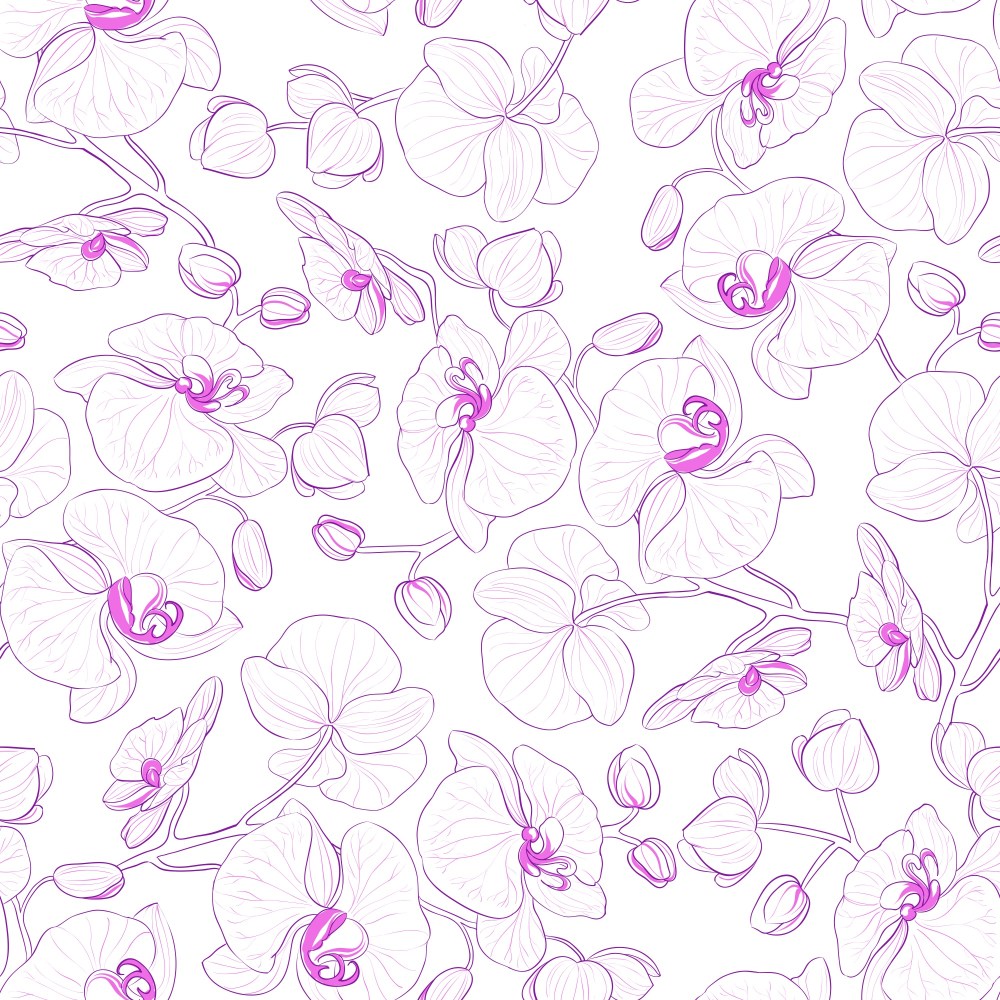 Orchid seamless pattern.